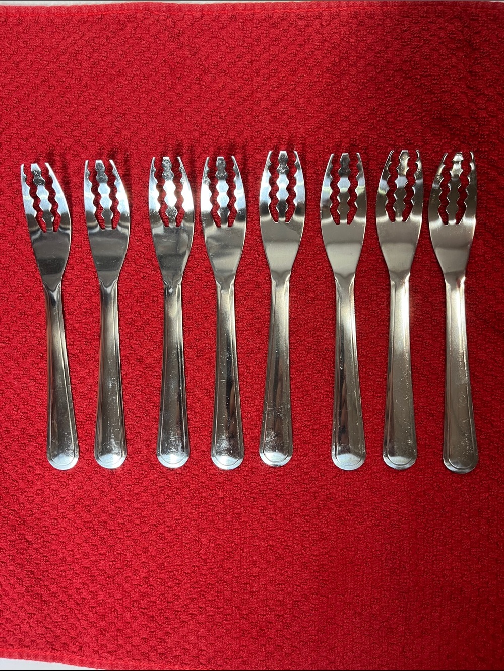 Vintage Stainless Steel Pasta & Fruit Fork Set – Unique Zigzag Tine Design